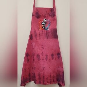 Hot Pink purple Tie-Dye Apron Jack Skellington wife paint splash heart design